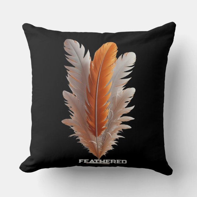 Feathered Duality Balance of Light Amber & Ivory S Cushion (Front)