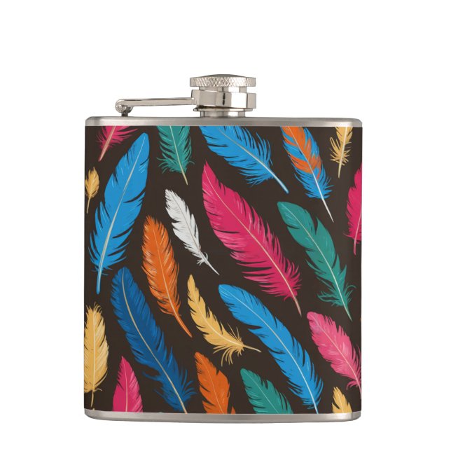 Feathered Fiesta Hip Flask (Front)