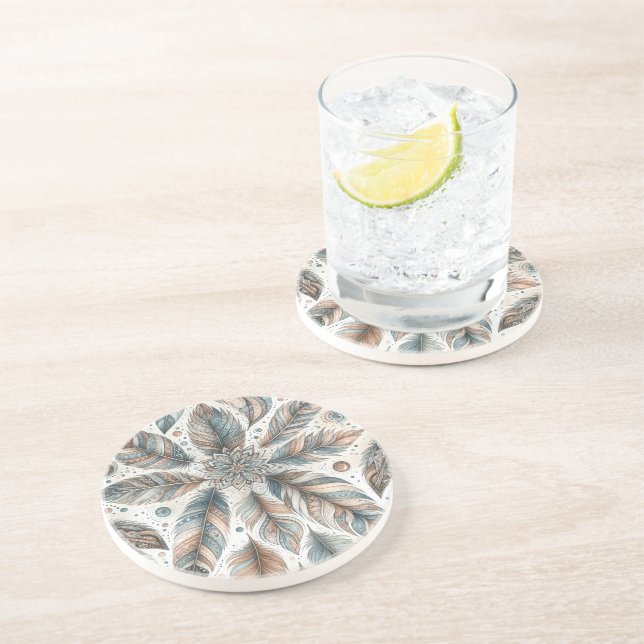 Feathered Flower Coaster (Side)