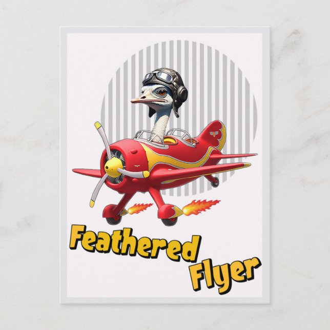  " FEATHERED FLYER " POSTCARD (Front)