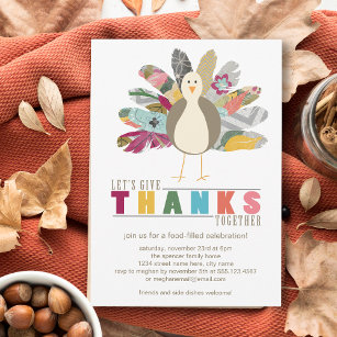 Feathered Friend Thanksgiving Dinner Invitation