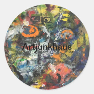 Feathered Goddess Abstract by Hankamer Artjunkhaus Classic Round Sticker