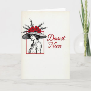 Feathered Hat Mothers Day Card
