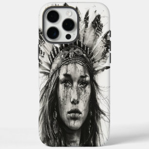Feathered Indian warrior girl iPhone 16 Pro Max Case