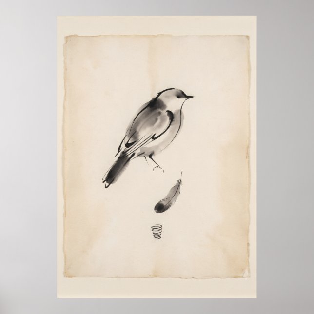 Feathered Messenger Spirit Bird Wall Art (Front)