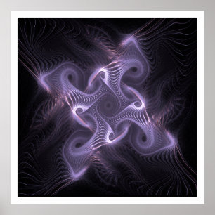 Feathered Nest Fractal Purple ID715 Poster