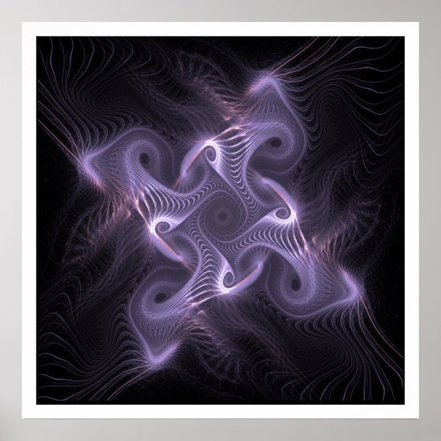 Feathered Nest Fractal Purple ID715 Poster (Front)