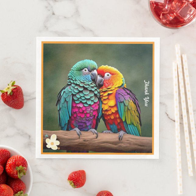 "Feathered Paradise" Napkin (Insitu)