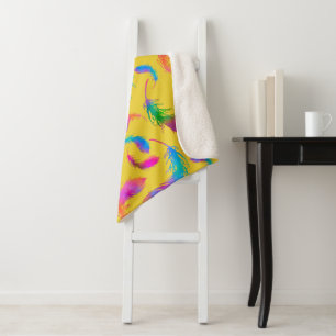 Feathered Rain at Sunrise Sherpa Blanket