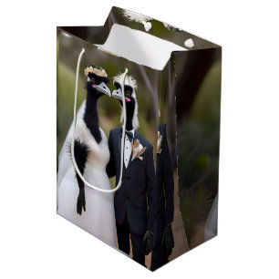 "Feathered Vows: An Emu-tiful Marriage Union" Medium Gift Bag