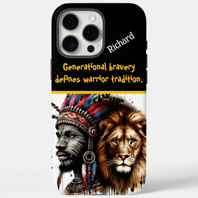 Feathered warrior with a lion Case-Mate iPhone case (Back)