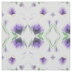 Feathered White Crocus Fabric