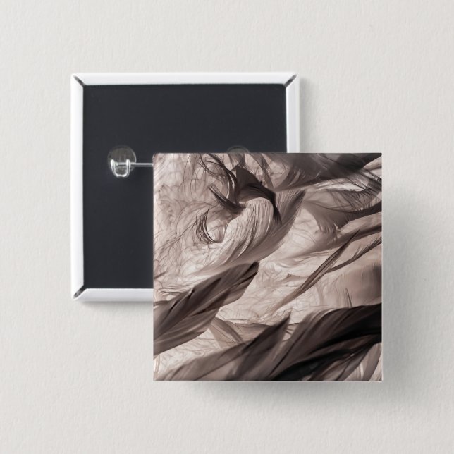 Feathers 15 Cm Square Badge (Front & Back)