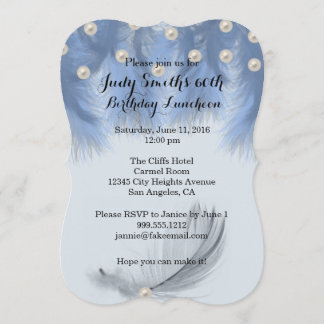 Feathers 60th Birthday Party Invitations