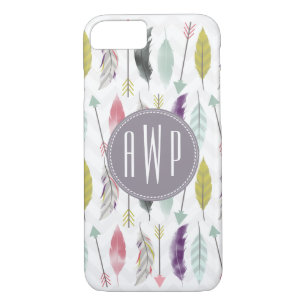 Feathers and Arrows Monogram iPhone 8/7 Case