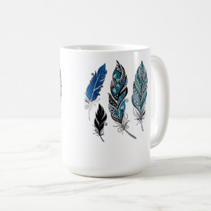 Feathers and colours dance coffee mug