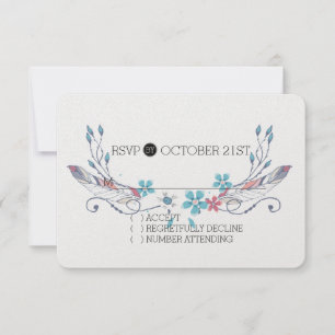 Feathers and Flowers RSVP Card