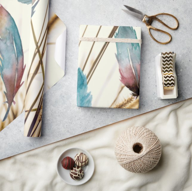 Feathers and grass                     wrapping paper (Crafts)