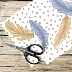 feathers and polka dots tissue paper