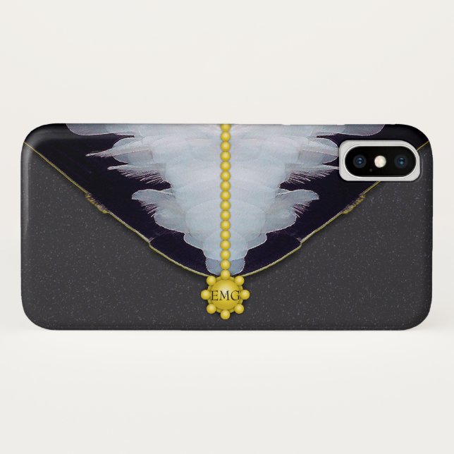Feathers and Velvet Evening Bag iPhone Case (Back (Horizontal))