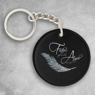 Feathers Appear When Angels Are Near Key Ring