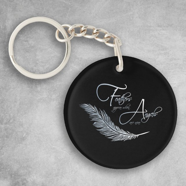 Feathers Appear When Angels Are Near Key Ring (Creator Uploaded)