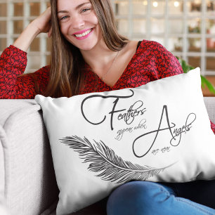 Feathers Appear When Angels Are Near Lumbar Cushion