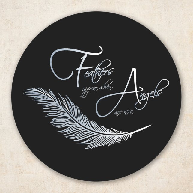 Feathers Appear When Angels Are Near Magnet Classic Round Sticker (Creator Uploaded)