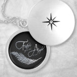 Feathers Appear When Angels Are Near Silver Plated Necklace<br><div class="desc">Famous quote feather design. When feathers appear angels are near.</div>