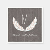 Feathers + Barn Wood Monogram Wedding