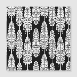 Feathers boho: black and white pattern