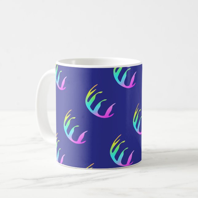  Feathers Deep Blue  Coffee Mug (Front Left)