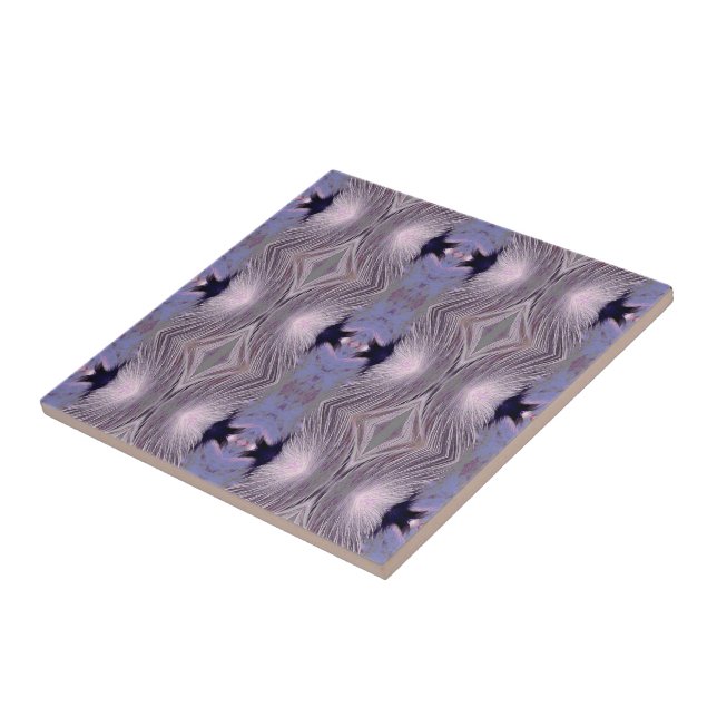 Feathers Diamond Pattern Ceramic Tile (Side)