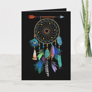 Feathers Dream Catcher   Customisable   Birthday Card