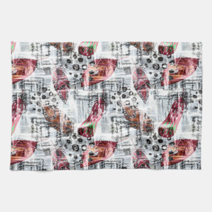 Feathers, ethnic . tea towel