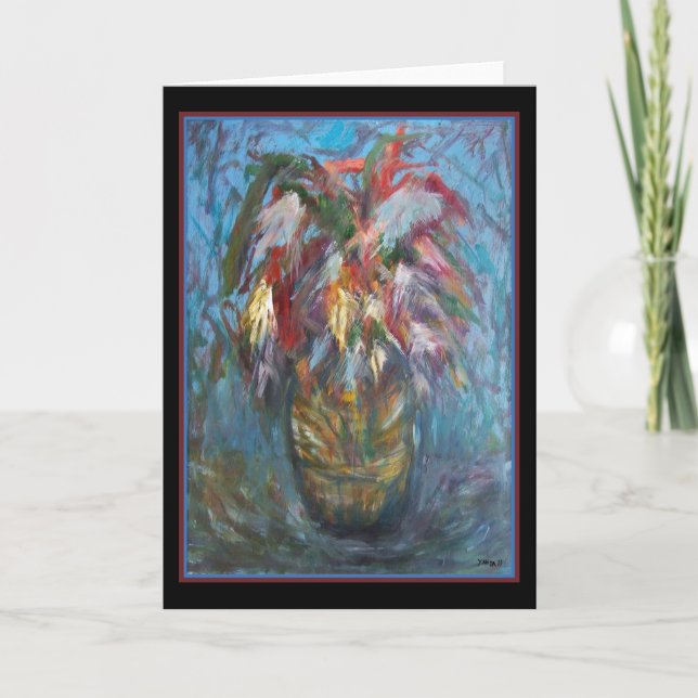 Feathers in Vase - Original Art Greeting Card (Front)