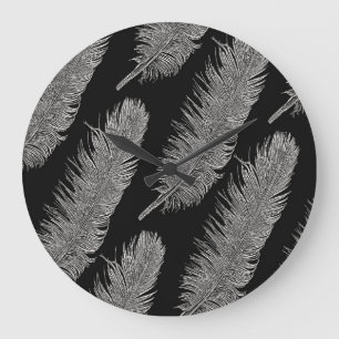 Feathers Large Clock