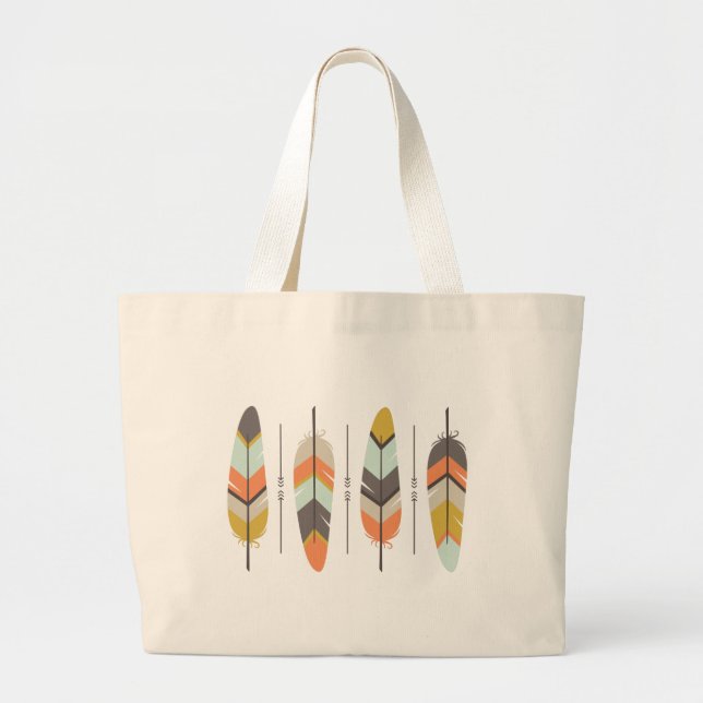 Feathers Large Tote Bag (Front)
