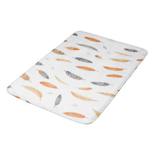 Feathers Luxury Trendy Boho Collection Bath Mat