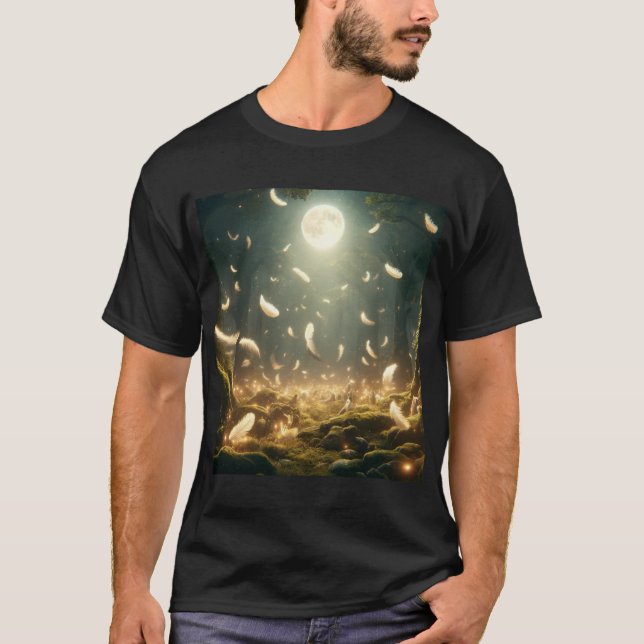 Feathers Moon Fantasy Dream T-Shirt (Front)