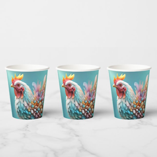 "Feathers of Color: The Rainbow Chicken" Paper Cups (Multi)