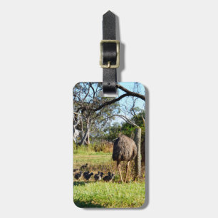 "Feathers of Pride: Emu Parents with Their Chicks" Luggage Tag