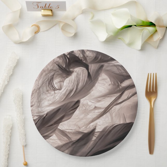 Feathers Paper Plate (Wedding)