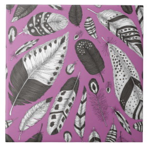 Feathers pattern ceramic tile
