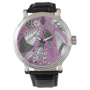 Feathers pattern watch