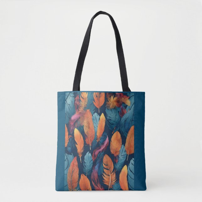 Feathers Printed Tote Bag (Front)
