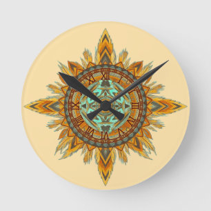 Feathers Round Clock