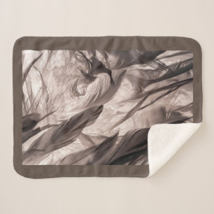 Feathers Sherpa Blanket