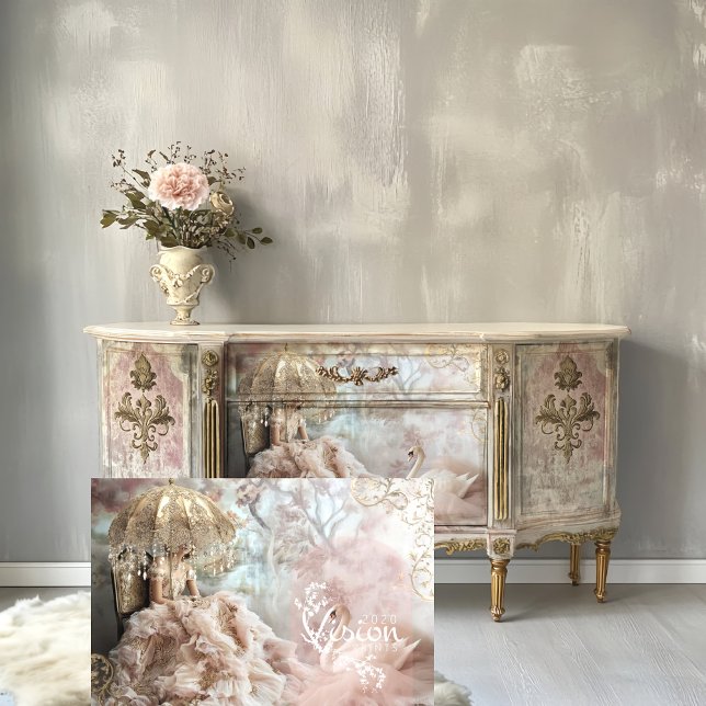 Feathers & Tulle, Romantic Swan & Elegant Lady  Tissue Paper (
Feather's and Tulle,  Romantic Portrait Art & Ethereal Swan Decoupage.
)