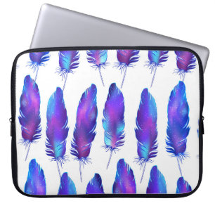 Feathers with space texture, magical pattern. laptop sleeve